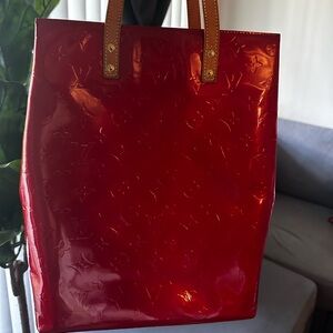 Louis Vuitton Red Monogram Vernis Reade MM Bag